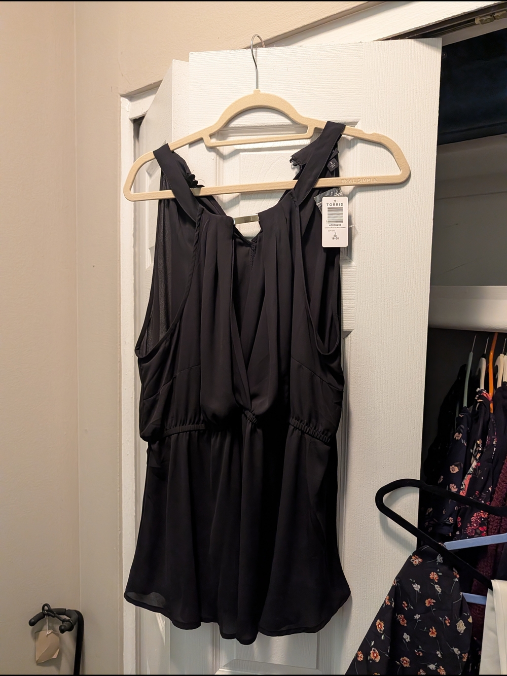 Torrid 2x Nwt Black Georgette Surplice Peplum Top